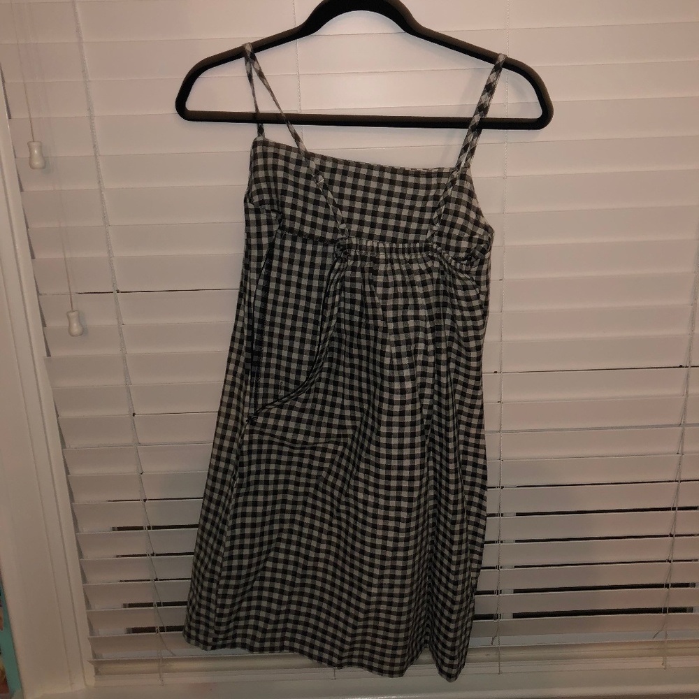 black and white checkered slightly fitted dress
